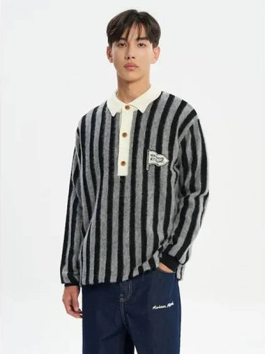 Men s striped comfort polo t shirt Blackstone domestic product - MAISON KITSUNE - BALAAN 1