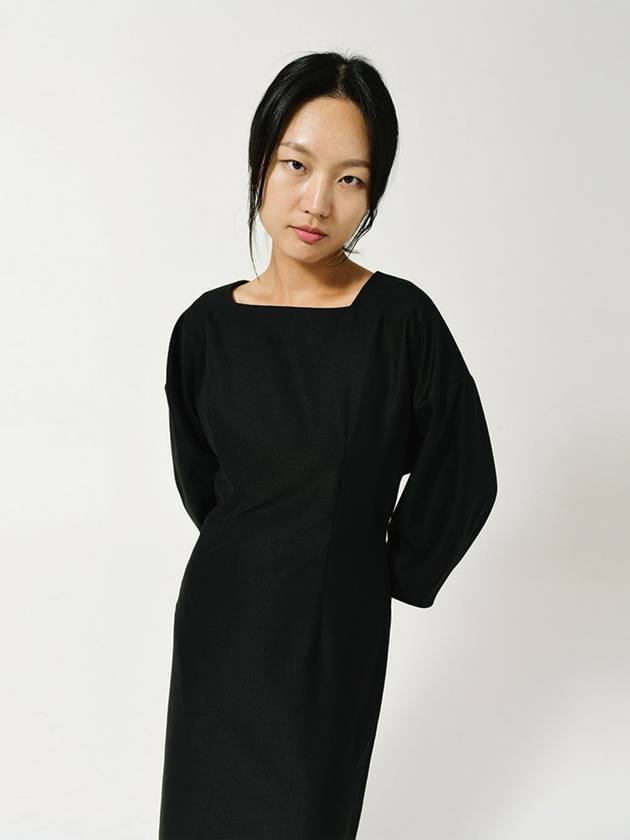 Square Neck Quarter Sleeve One Piece BLACK - LE SOLEIL MATINEE - BALAAN 6