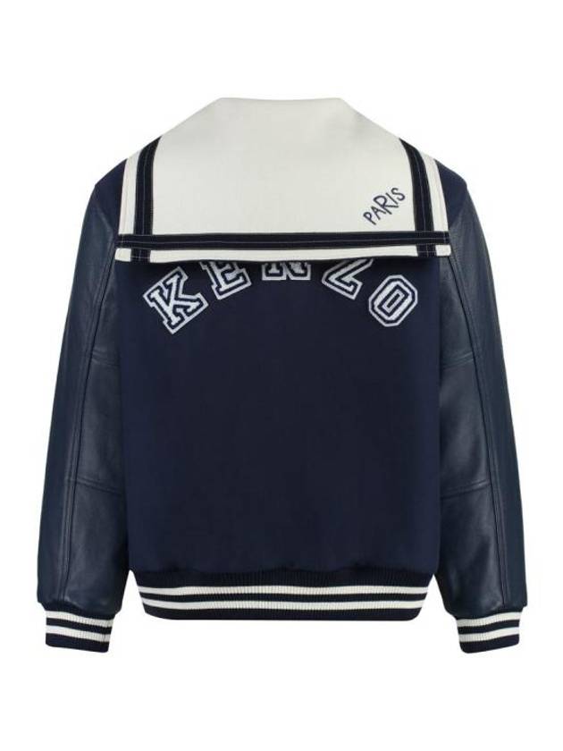 Men's Sailor Varsity Wool Jacket Navy - KENZO - BALAAN 3