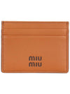 Leather Card Wallet Brown - MIU MIU - BALAAN 3