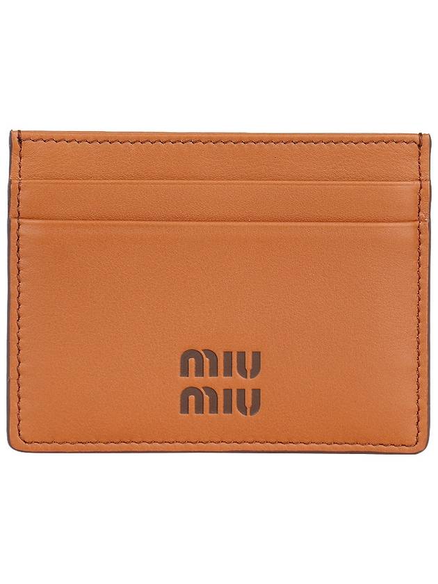 Leather Card Wallet Brown - MIU MIU - BALAAN 3