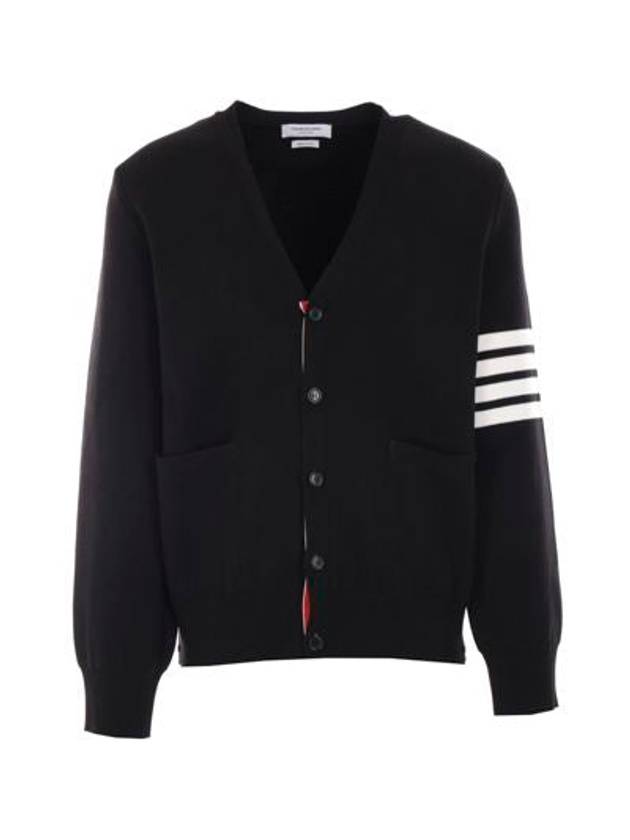 Milano Stitch 4-Bar Cardigan Black - THOM BROWNE - BALAAN 2