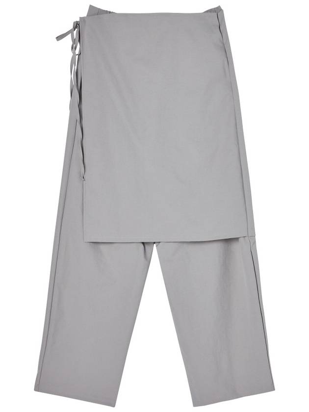 Wrap skirt half banded pants Gray - THE GREEN LAB - BALAAN 9