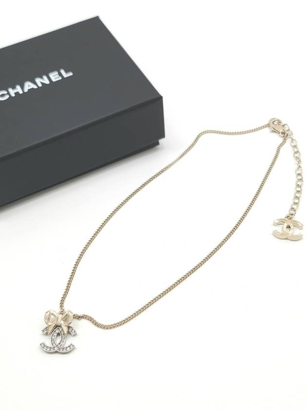 CC logo ribbon necklace gold cubic ABE546 - CHANEL - BALAAN 9