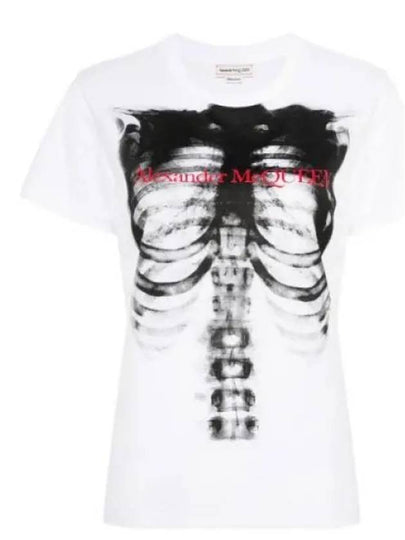 Ribcage Printed Short Sleeve T-Shirt White - ALEXANDER MCQUEEN - BALAAN 2