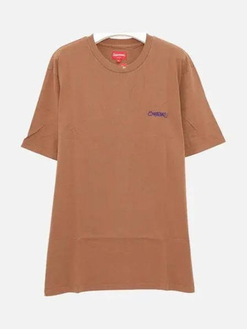 Washed handstyle logo short sleeve men s t shirt SS22KN83 BROWN 1038826 - SUPREME - BALAAN 1