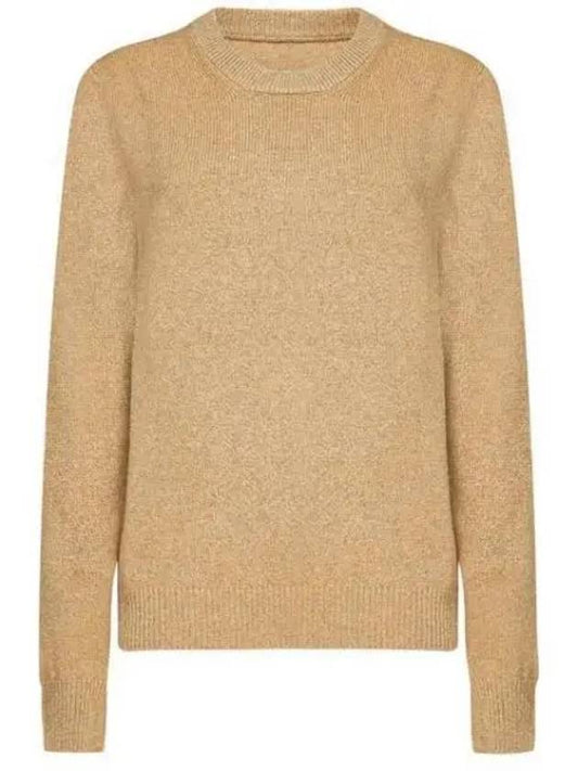 Stitched Round Neck Wool Knit Top Beige - MAISON MARGIELA - BALAAN 2