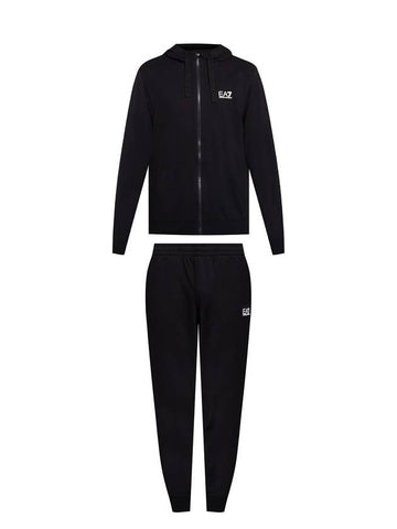 Logo Training Tracksuit Black - EMPORIO ARMANI - BALAAN.