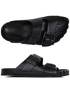 Sunday Double Buckle Leather Slippers Black - BALENCIAGA - BALAAN 4