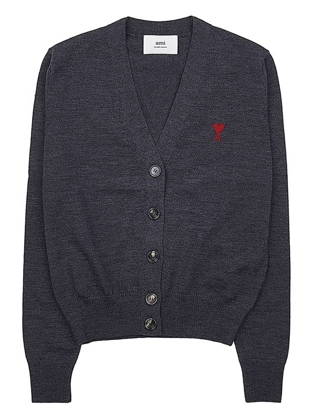 Women s Heart Logo Wool Cardigan FKC111 KN0025 055 - AMI - BALAAN 9