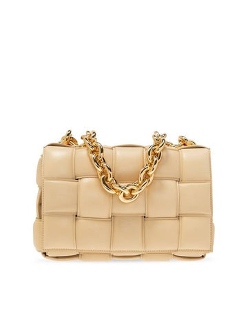 Gold Cassette Lambskin Shoulder Bag Porridge - BOTTEGA VENETA - BALAAN 1