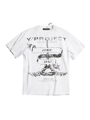 Y PROJECT Paris Vest Graphic Printing Short Sleeve White TS75 J38 - Y/PROJECT - BALAAN 1