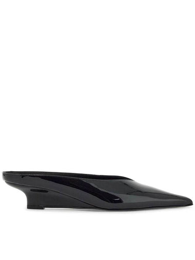 black patent leather wedge mules with pointed toe - TOTEME - BALAAN 1