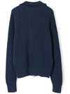 Silk Cotton Funnel Neck Zip Up Jacket Royal Blue - TOM FORD - BALAAN 3