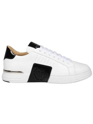 Phantom kick leather low top sneakers white - PHILIPP PLEIN - BALAAN 1