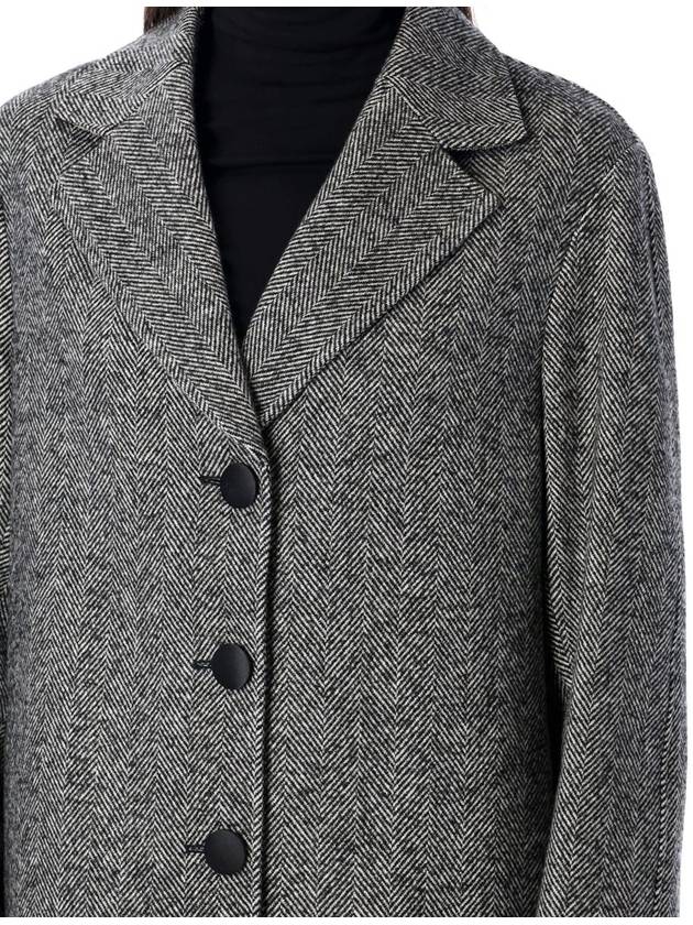 Dolce & Gabbana Single-Breasted Herringbone Wool Coat - DOLCE&GABBANA - BALAAN 3