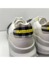 Men's Suede Vintage Check Velcro Low Top Sneakers White - BURBERRY - BALAAN 6