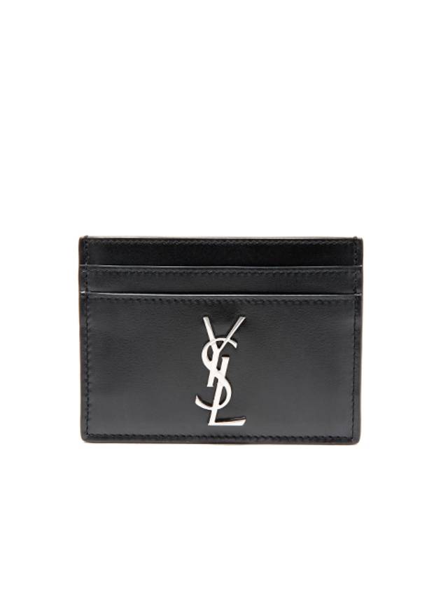 Monogram Card Case in Smooth Leather Black - SAINT LAURENT - BALAAN 2