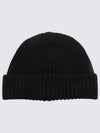 Logo Knit Beanie Black - STONE ISLAND - BALAAN 3