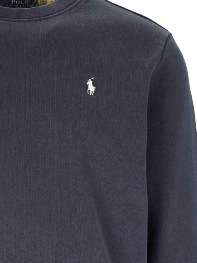 Embroidered Pony Logo Crew Neck Cotton Sweatshirt Black - POLO RALPH LAUREN - BALAAN 4