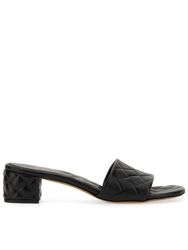 Amy Intrecciato Motif Leather Mule Heel Black - BOTTEGA VENETA - BALAAN 3