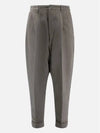 Men's Carrot Straight Pants Taupe Grey - AMI - BALAAN 4