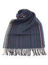 Striped Fringe Scarf Navy - PAUL SMITH - BALAAN 2