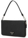 Triangle Logo Saffiano Document Shoulder Bag Black - PRADA - BALAAN 3