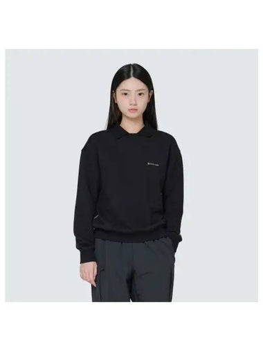 Women s Semi Crop Collar Sweatshirt Black S24FWFHT67 - SNOW PEAK - BALAAN 1