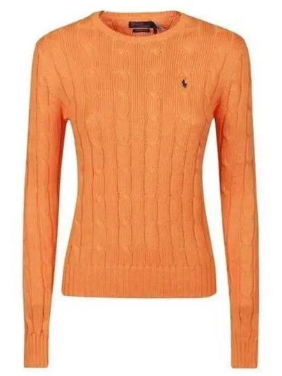 Embroidered Logo Pony Cable Knit Top Orange - POLO RALPH LAUREN - BALAAN 2