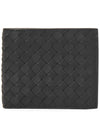 Intrecciato Calf Leather Half Wallet Black - BOTTEGA VENETA - BALAAN 2