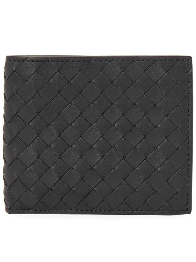 Intrecciato Calf Leather Half Wallet Black - BOTTEGA VENETA - BALAAN 2