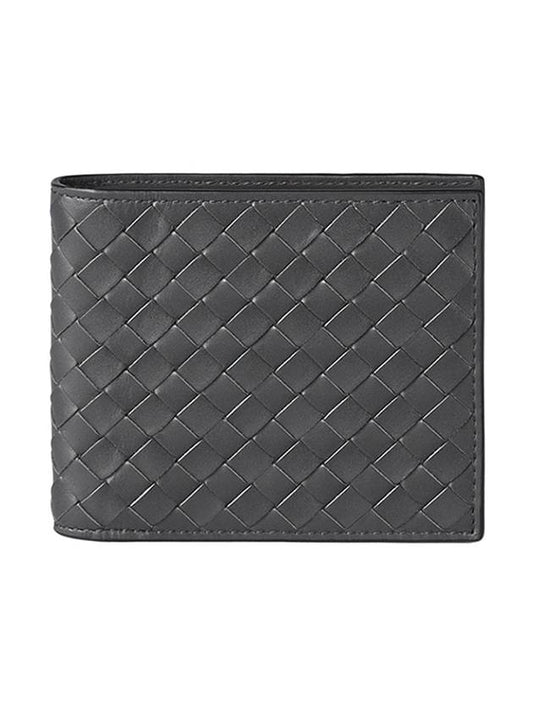 Intreciato Weaving Half Wallet Dark Grey - BOTTEGA VENETA - BALAAN 1