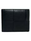 649603 Black Leather Intrecciato Cassette Half Wallet - BOTTEGA VENETA - BALAAN 3