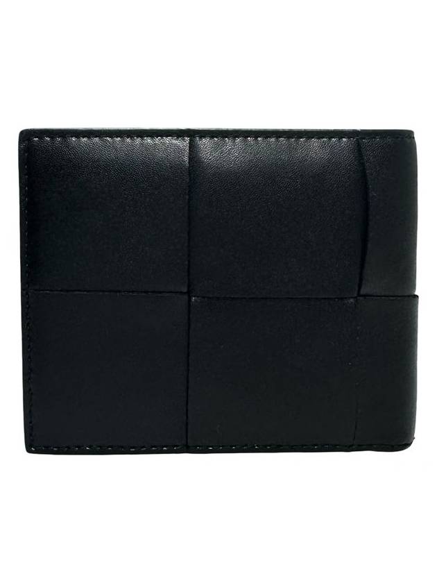 649603 Black Leather Intrecciato Cassette Half Wallet - BOTTEGA VENETA - BALAAN 3