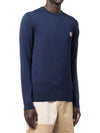 Fox head Patch Regular Round Neck Pullover Knit Top Navy Melange - MAISON KITSUNE - BALAAN 4