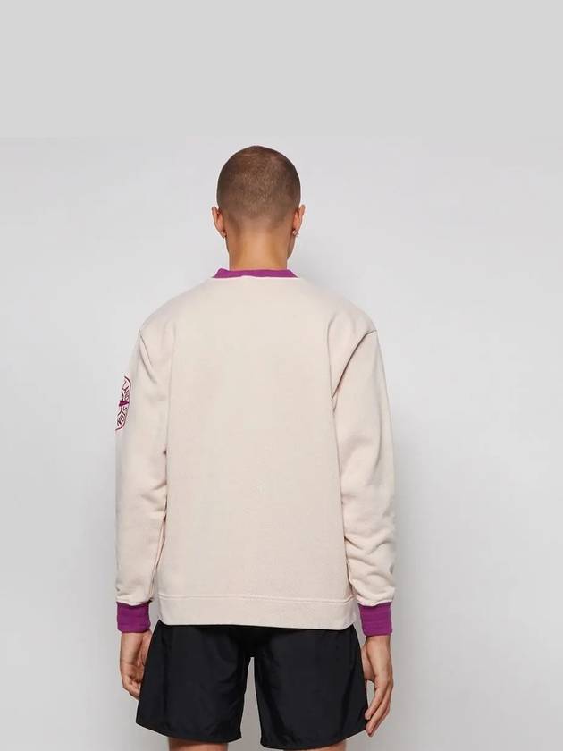 Embroidered Logo Two Tone Sweatshirt Purple Light Pink - STONE ISLAND - BALAAN 5