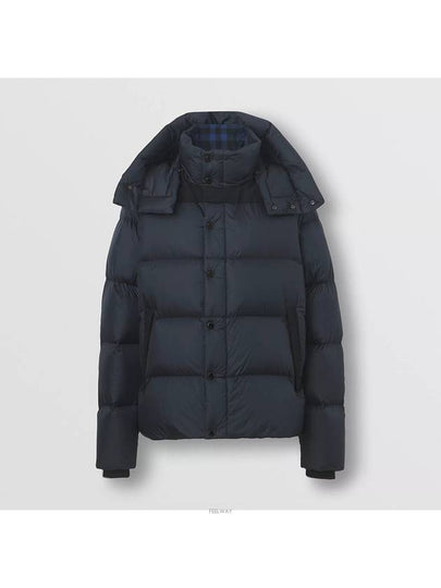 Detachable Sleeve Hooded Padding Navy - BURBERRY - BALAAN 2