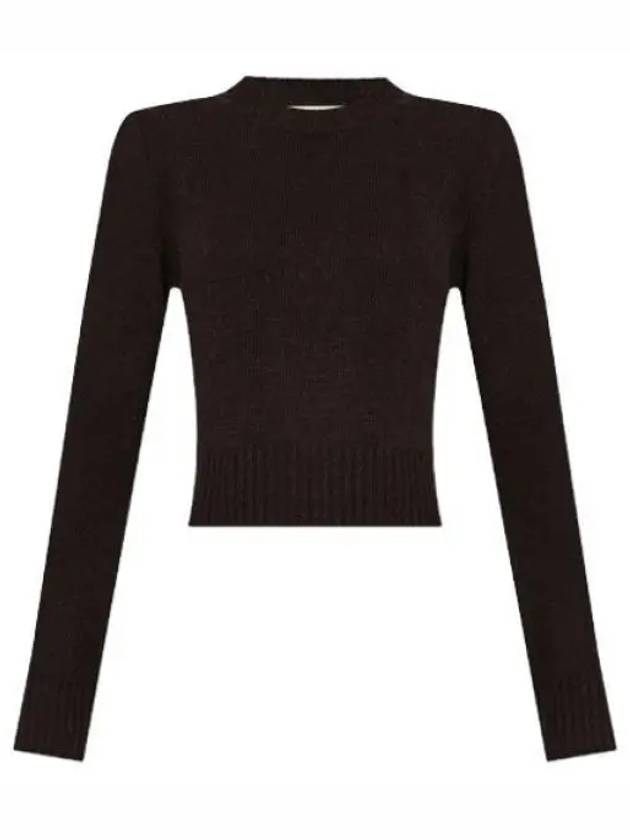 De Coeur Logo Crew Neck Cashmere Knit Top Dark Coffee - AMI - BALAAN 2