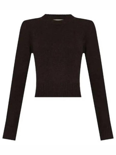 Women s Knit Top Ami Alexandre Mattiussi Cashmere Sweater Brown - AMI - BALAAN 2