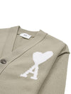 De Coeur Logo Wool Cardigan Green - AMI - BALAAN 8