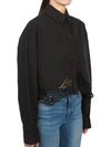 Macrame Crop Shirt Black - BURBERRY - BALAAN 6