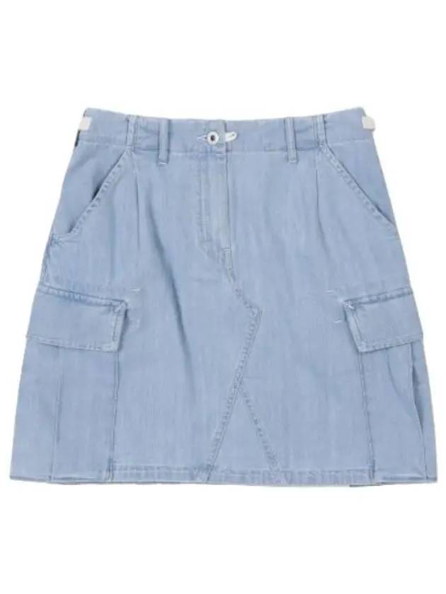 Denim Cargo Skirt Clear Blue Women s - KENZO - BALAAN 1