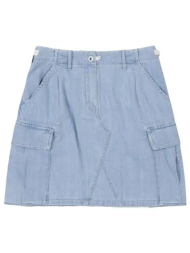 Denim Cargo Skirt Clear Blue - KENZO - BALAAN 1