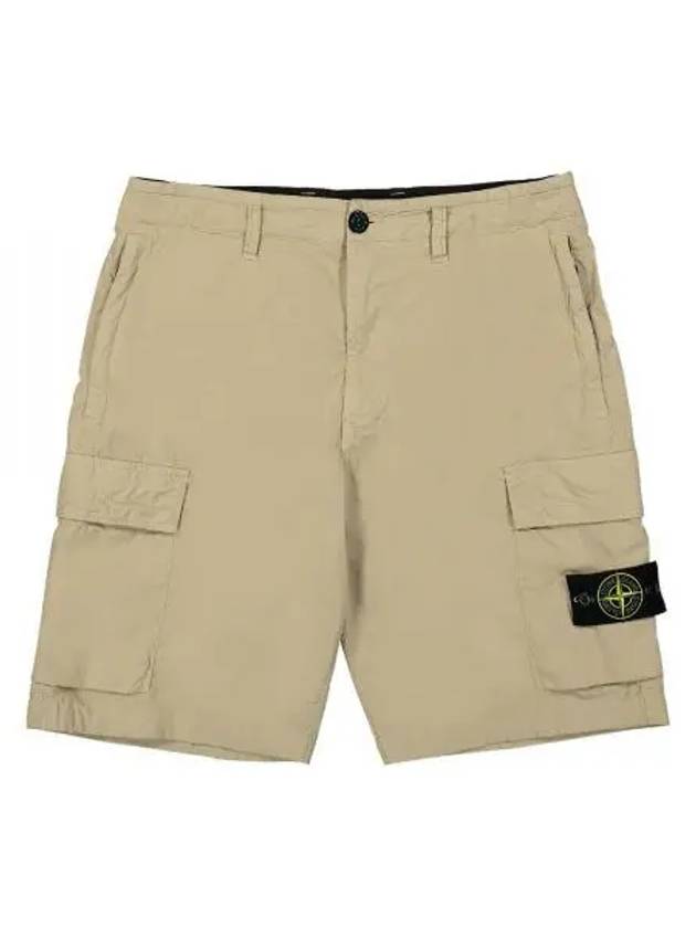 Light Stretch Cotton Bermuda Regular Fit Shorts Beige - STONE ISLAND - BALAAN 2