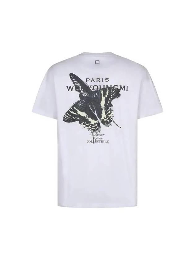 Butterfly Back Logo Short Sleeve T-Shirt White - WOOYOUNGMI - BALAAN.