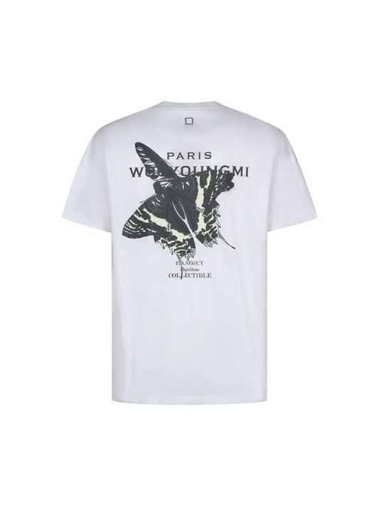 Butterfly Back Logo Short Sleeve T-Shirt White - WOOYOUNGMI - BALAAN.