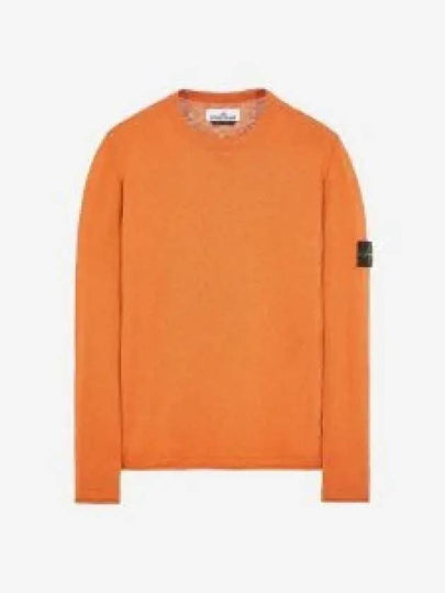 Logo Patch Crew Neck Cotton Nylon Knit Top Orange - STONE ISLAND - BALAAN 2