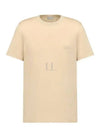 Embroidered Logo Cotton Jersey Short Sleeve T-Shirt Beige - DIOR - BALAAN 2