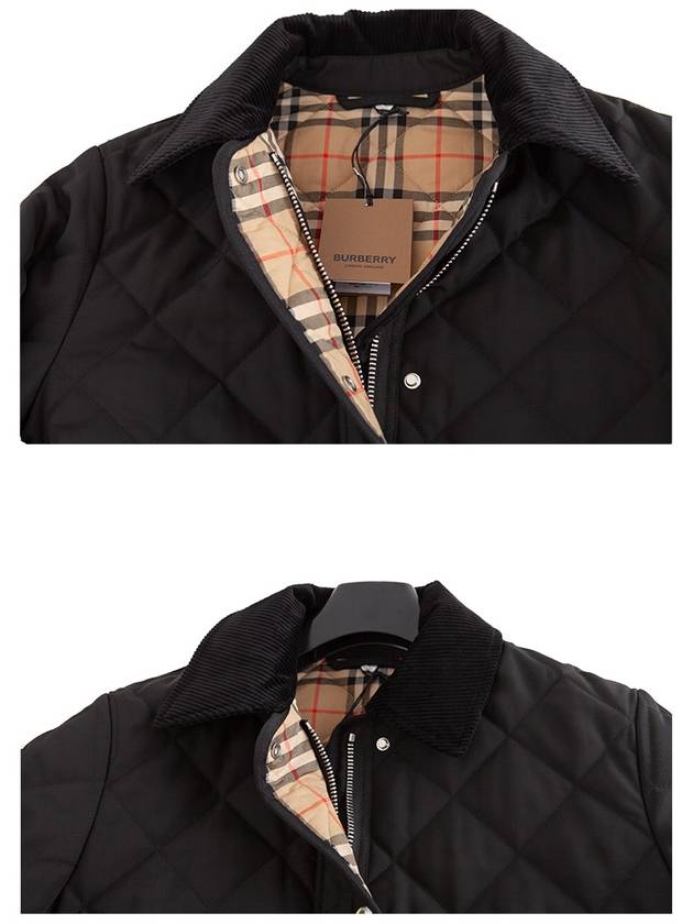 Striped point cropped quilted jacket black - BURBERRY - BALAAN 5